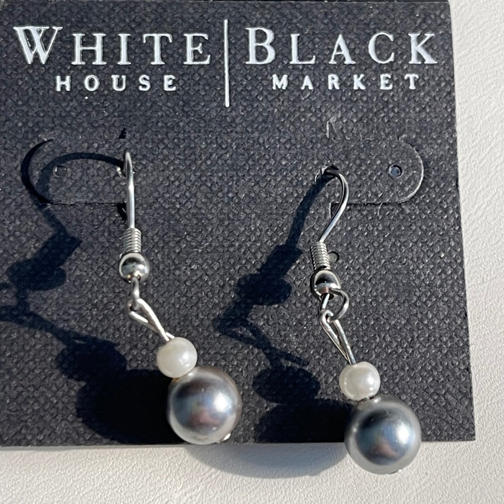 White House Black Market  Faux Pearl Pierced Earrings- New With Tags